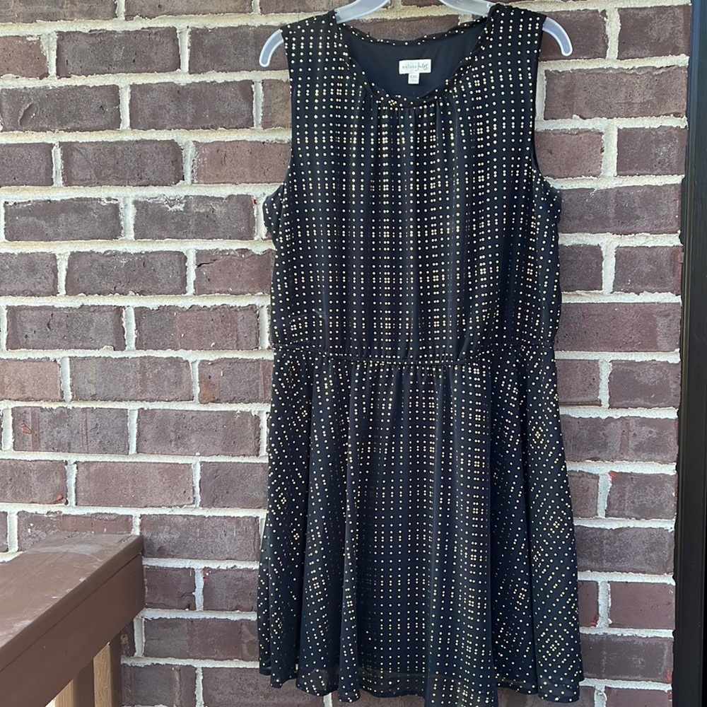 Madison Jules black combo polka dot dress fit flare